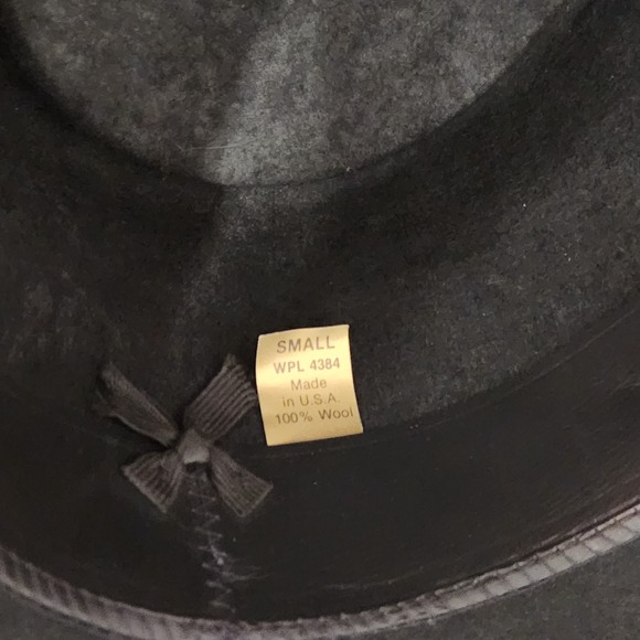 PFI Ladies 100% Wool Western Hat Small Black Fedora Conchos Made‎ In USA Woven - Picture 3 of 10